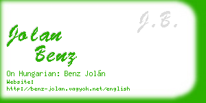 jolan benz business card